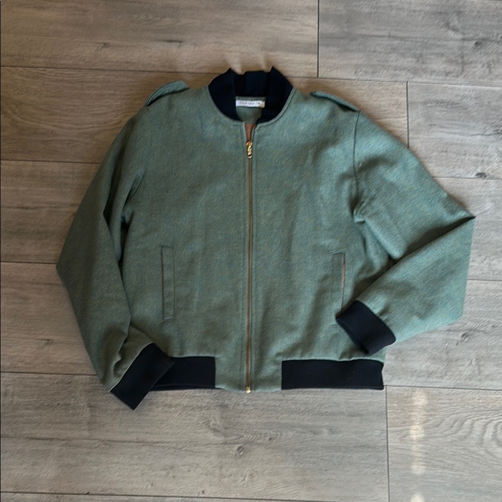 Cobalt District Green Bomber Jacket sz M